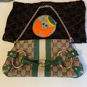 Gucci varsity stripe purse with free LV coin pouch